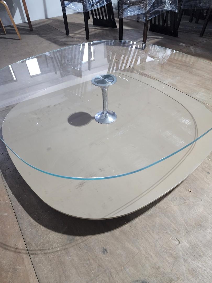 square glass center table