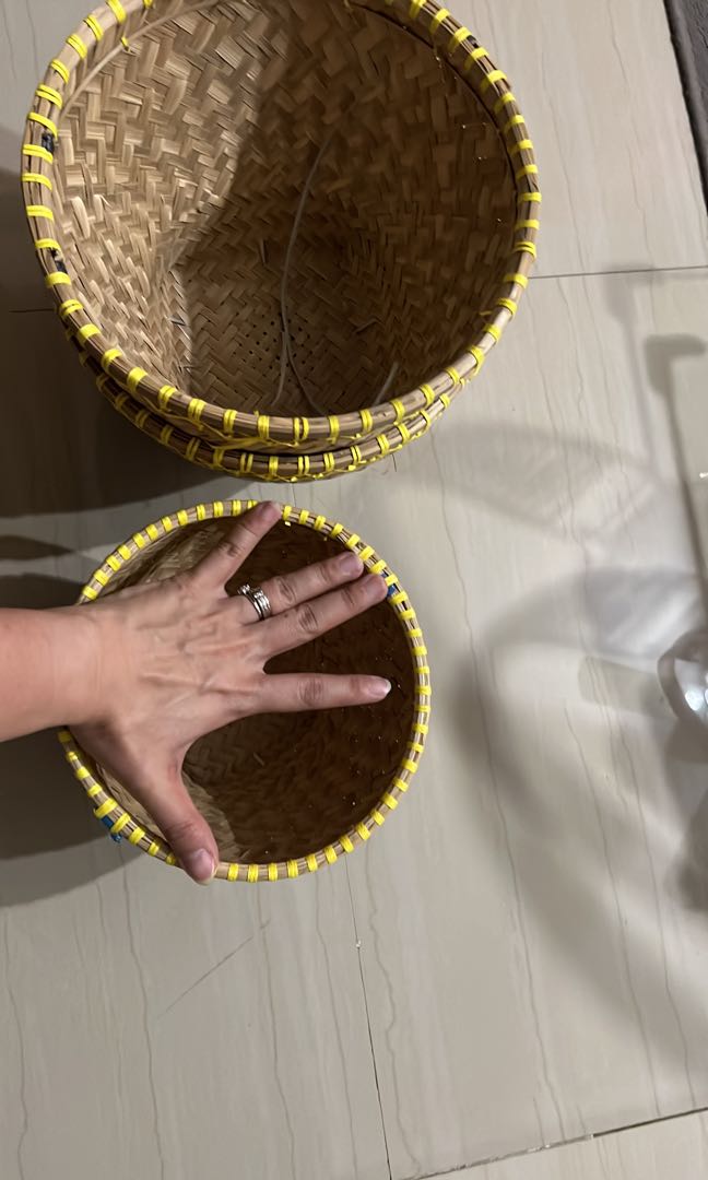 Bamboo Rice Basket /woven basket, Hobbies & Toys, Stationery & Craft