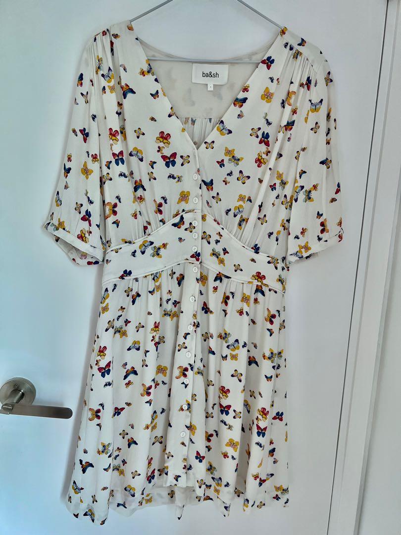 Ba Sh White Butterfly Print Dress 女裝 連身裙 套裝 連身裙 Carousell