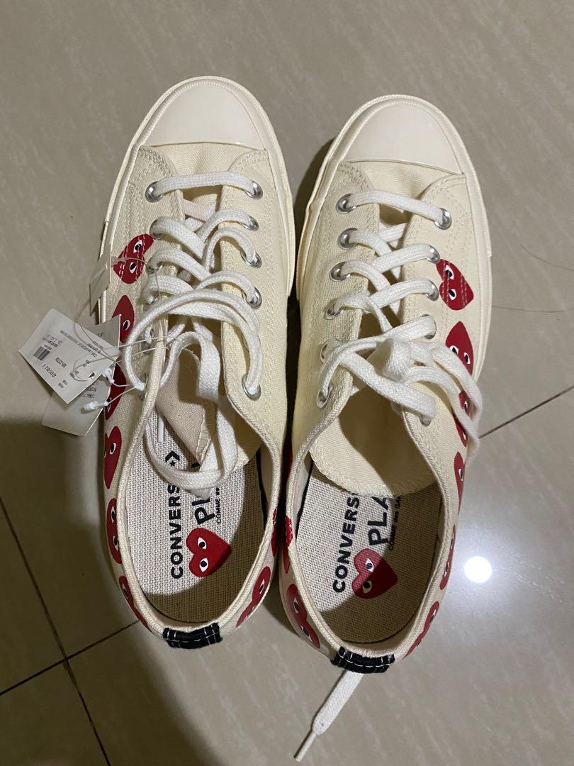 cdg converse multi heart white