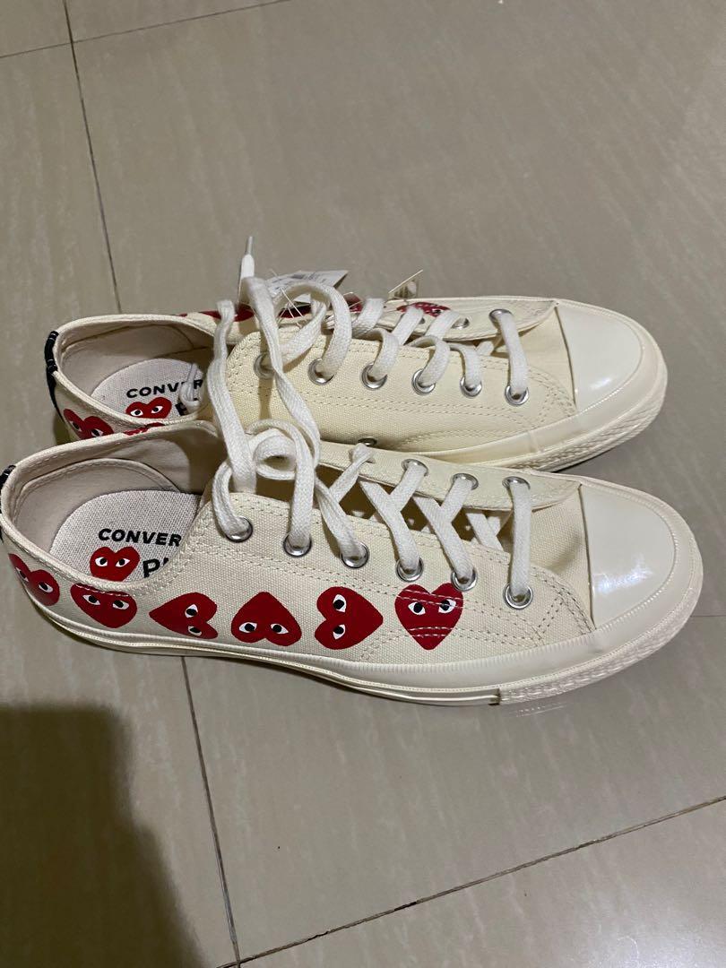 cdg converse multi heart white