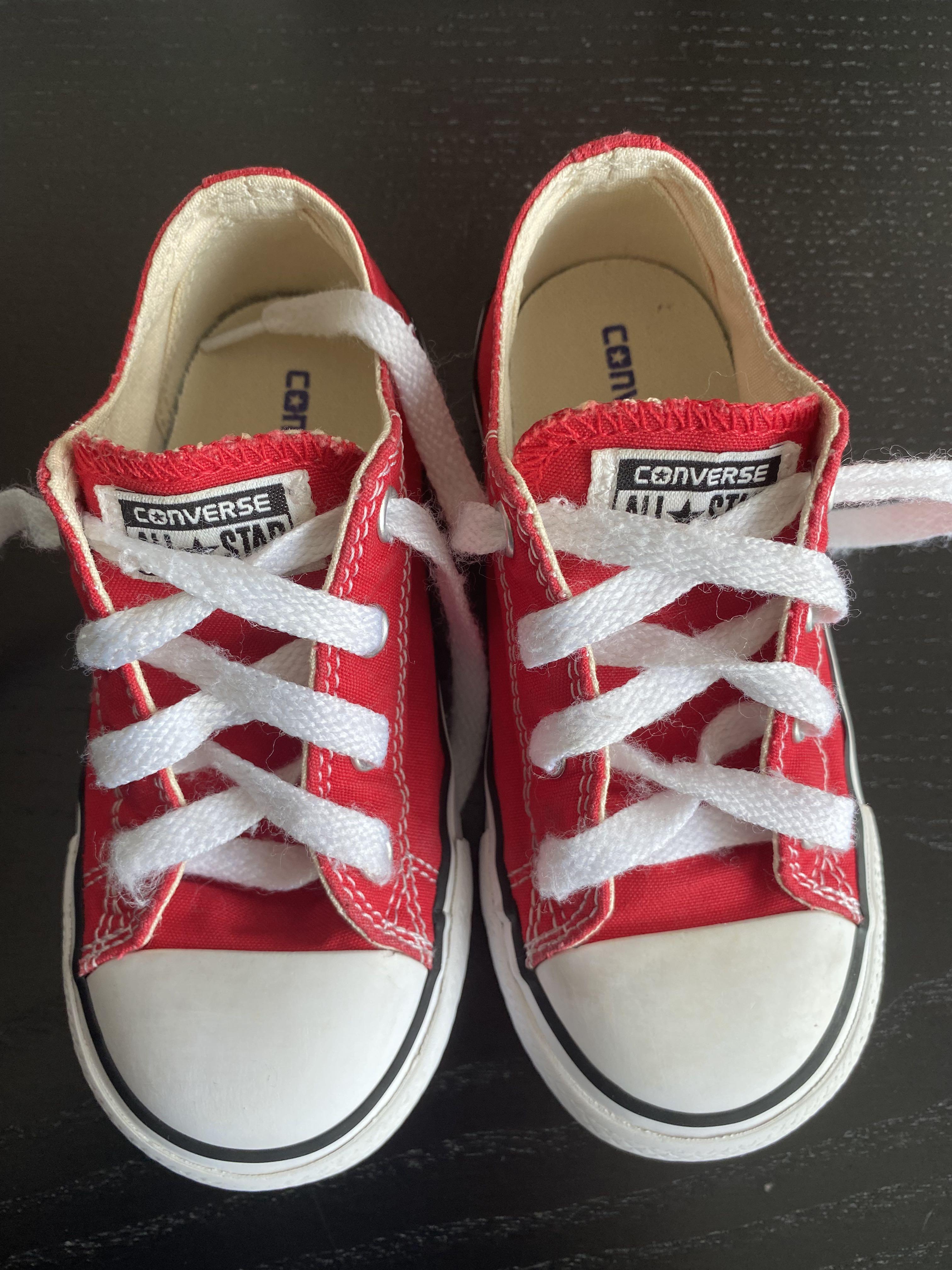 Red converse youth size 3 shop