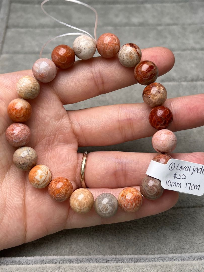 Coral outlet jade bracelet