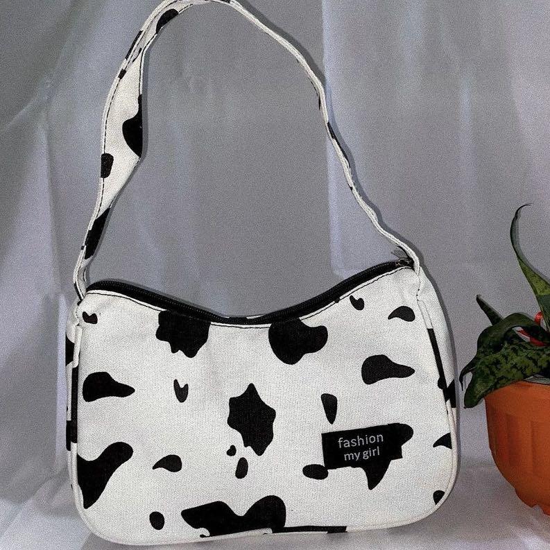 Cow print shoulder bag, Women's Fashion, Bags & Wallets, Shoulder Bags