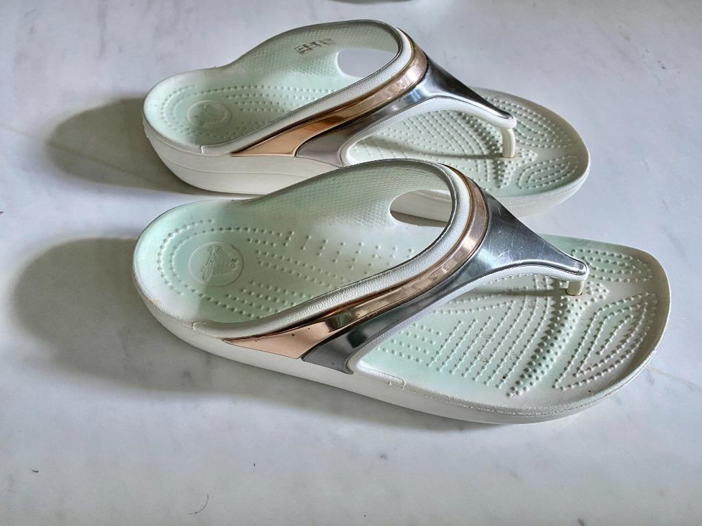 Gold and silver flip flops online