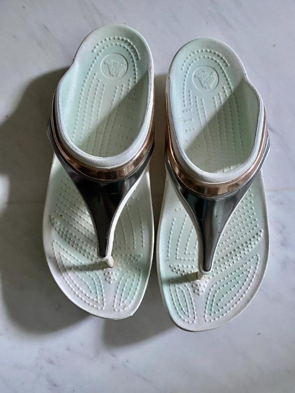 Gold and discount silver flip flops