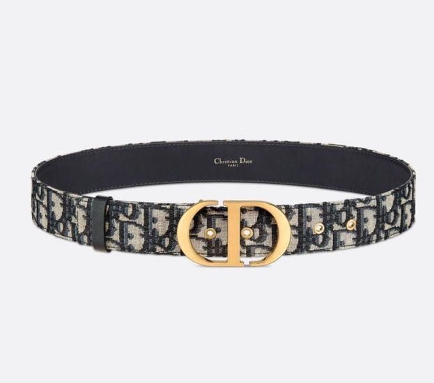 Dior Belt Logo CD Navy Blue Oblique GHW 