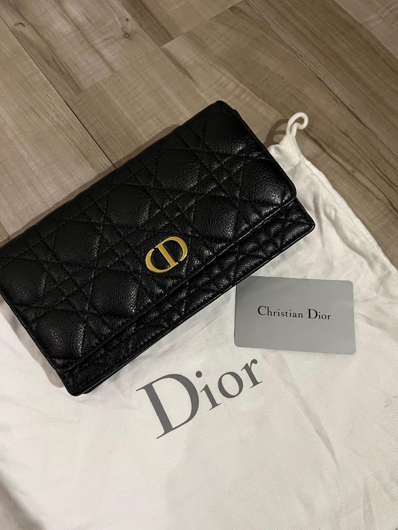 DIOR CARO BELT POUCH WITH CHAIN / WOC, Women's Fashion, Bags & Wallets ...
