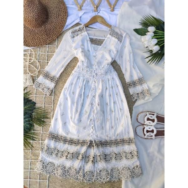 ELIE TAHARI Midi Dress w Lace Insets Women s Fashion Dresses