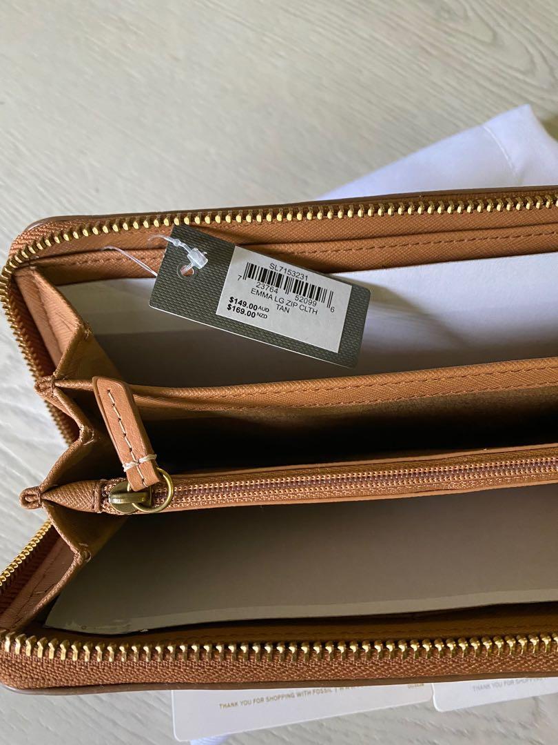 Fossil emma zip clutch deals