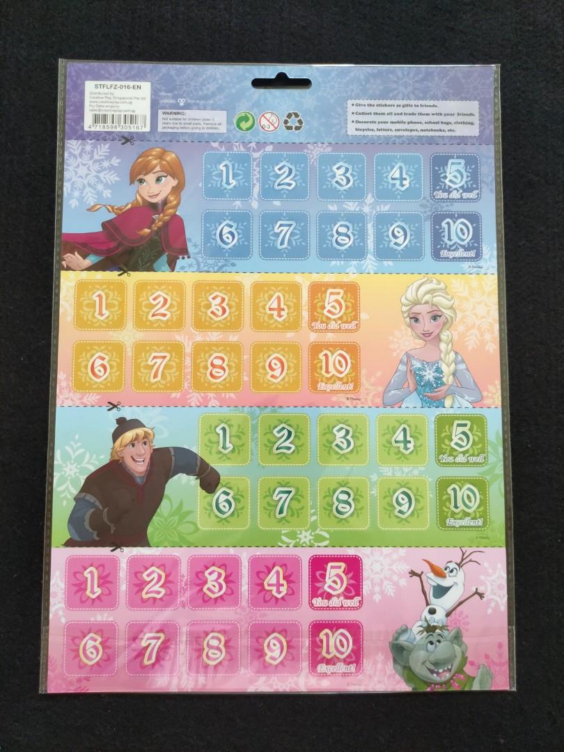 2 sheets Frozen Reward Stickers, Hobbies & Toys, Stationery & Craft