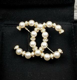 CC Full Studded Pearls and Crystals Brooch