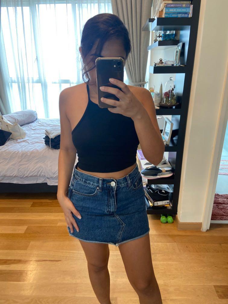 Glassons white hot sale denim skirt