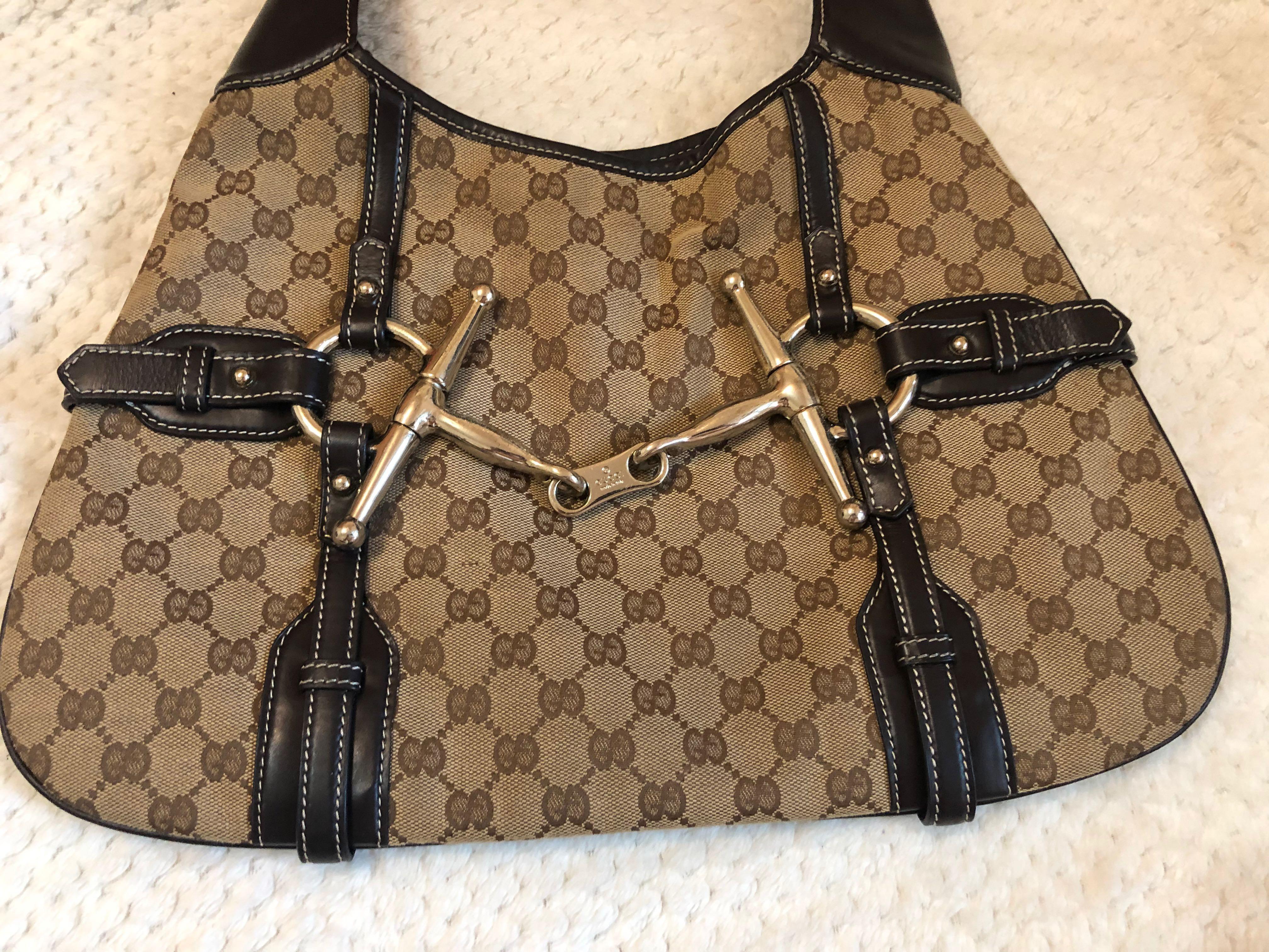 Gucci 85th Anniversary Edition Beige GG Canvas Leather Handbag