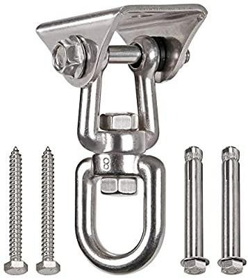 Heavy Duty 360° Swivel Swing Hangers, Stainless Steel Swing Hook for  Ceiling Wooden Porch Swing Hanging kit Playground Gym Rope Boxing Bag  Hammock