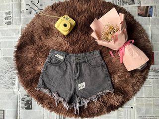 High waisted denim shorts tattered