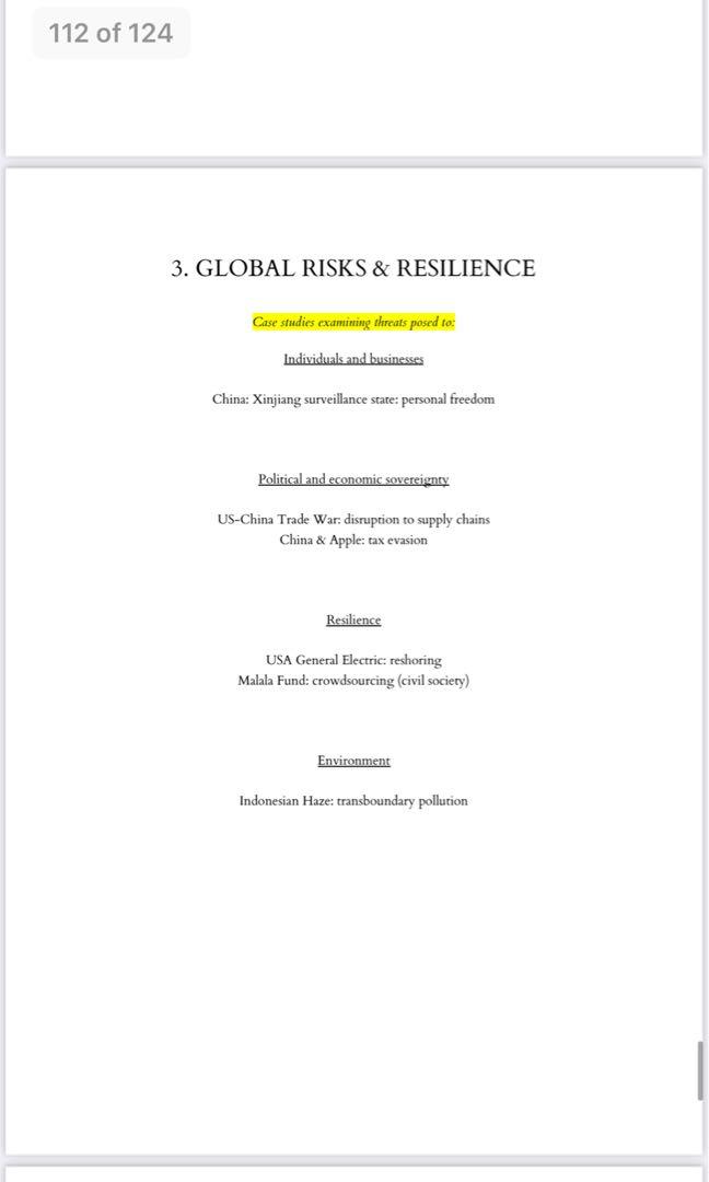 IB HL GEOGRAPHY p1,2,3 CONSOLIDATED CASE STUDIES & NOTES