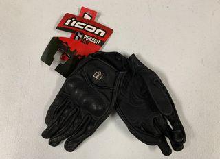 Icon Pursuit Motorcycle Gloves, Black, Large