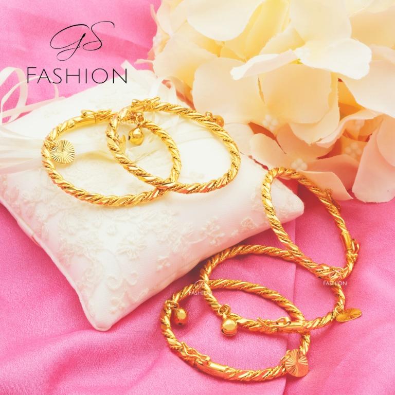 IN STOCK Gold Plated Baby Bangle GPBG1C25B 11S Women s Fashion