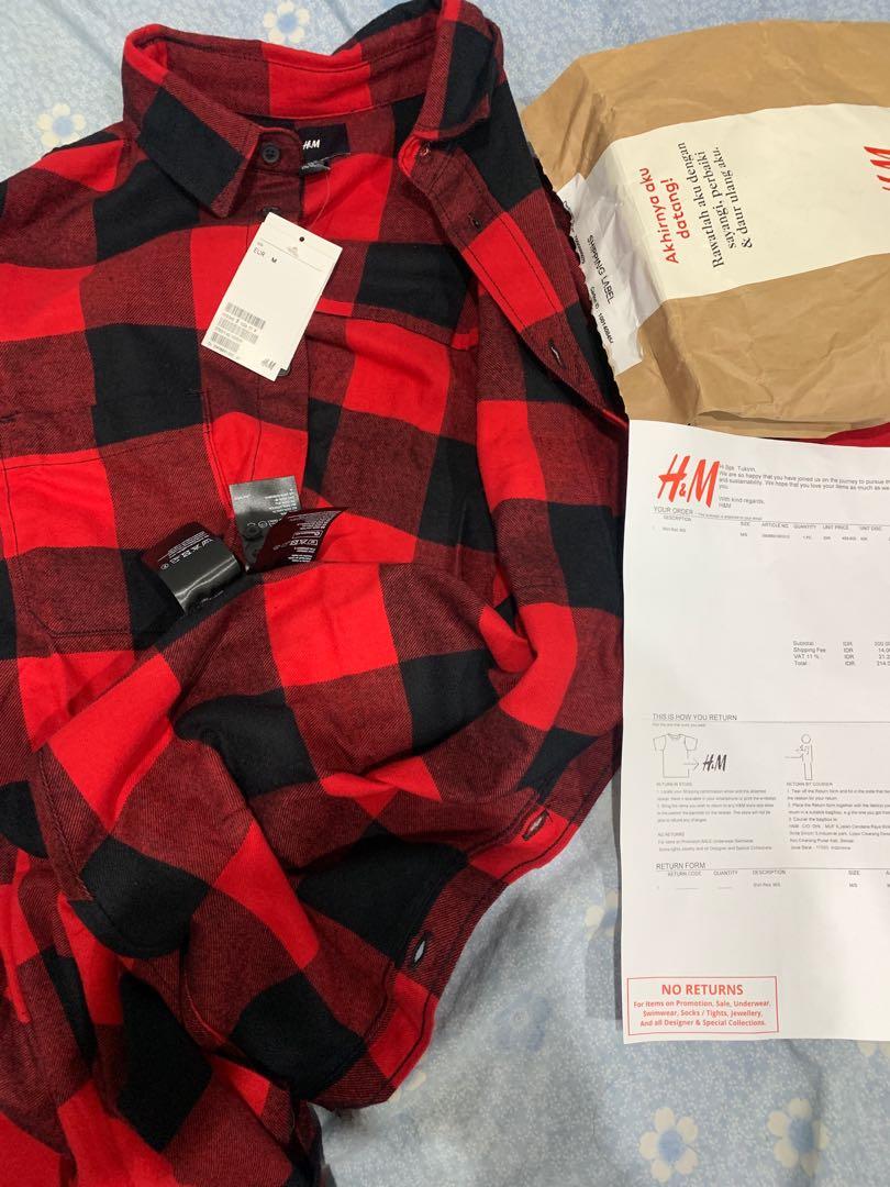 Kemeja Flanel HnM Size M baru banget beli salah ukuran