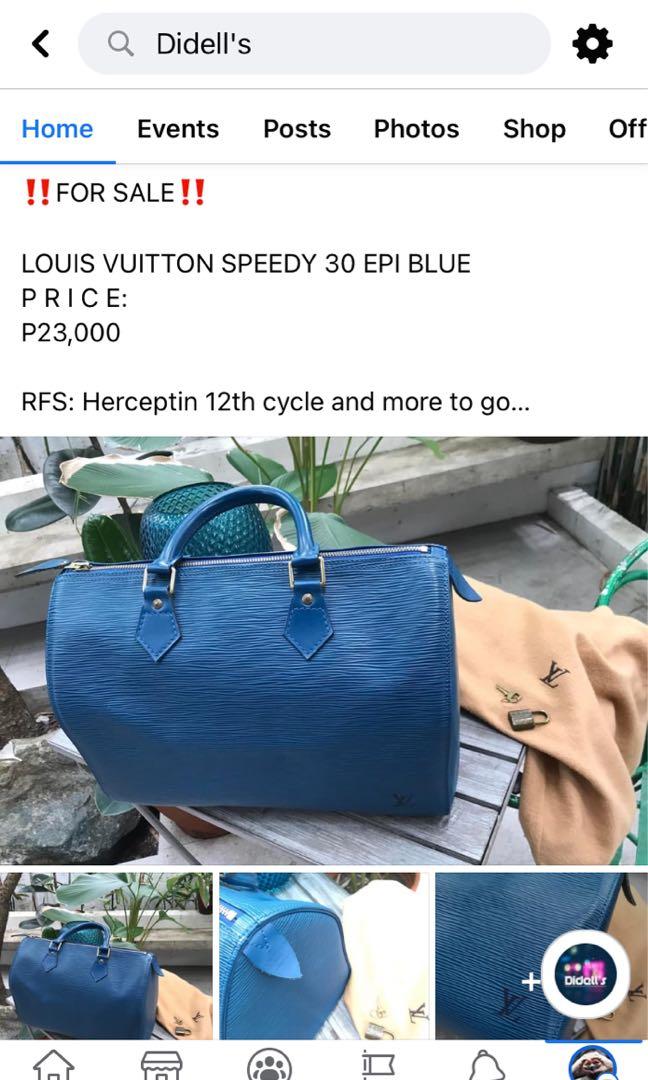 LOUIS VUITTON SPEEDY 30 Epi Blue Hand Bag No.804