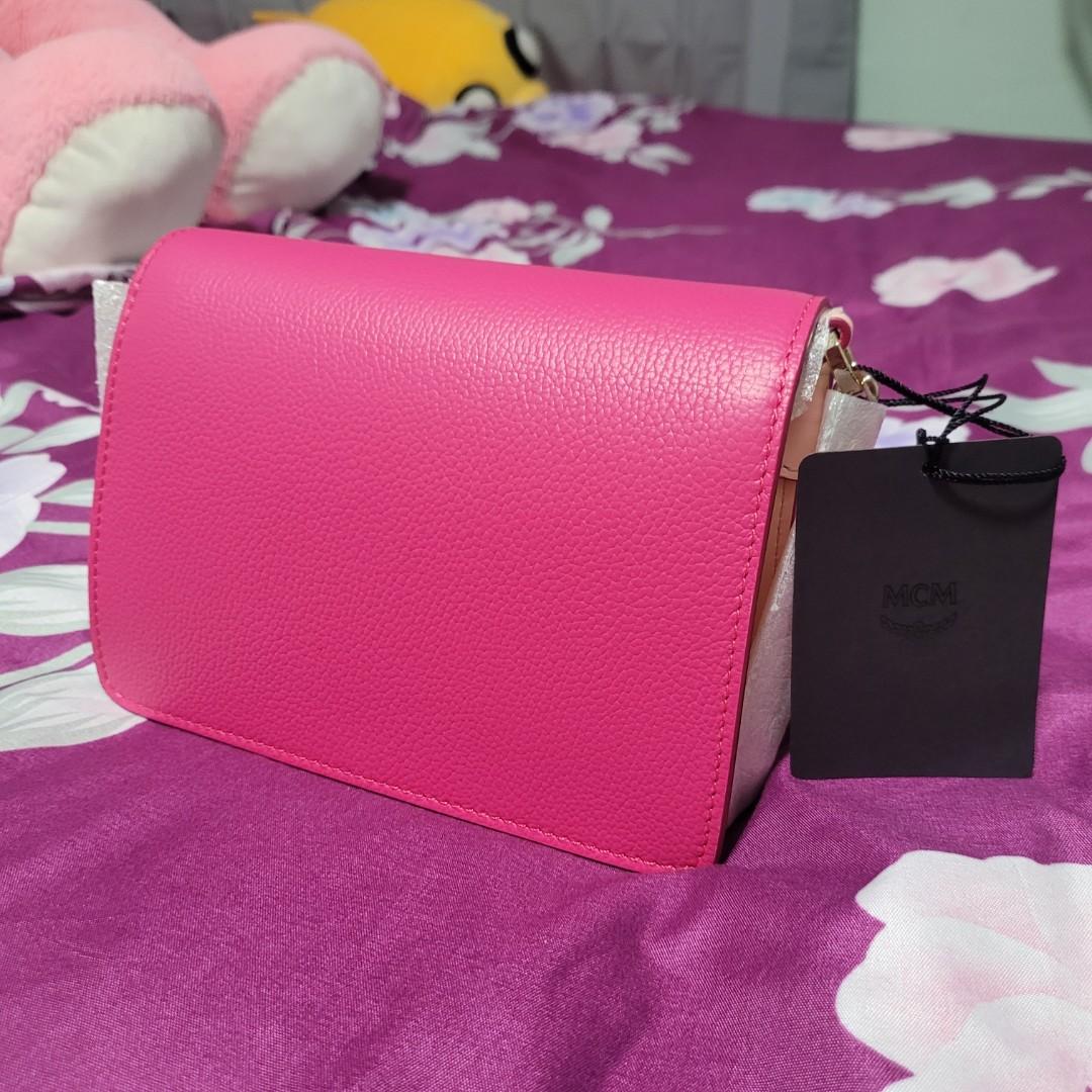 MCM Tracy Crossbody in Color Block Visetos Pink Peacock Women s