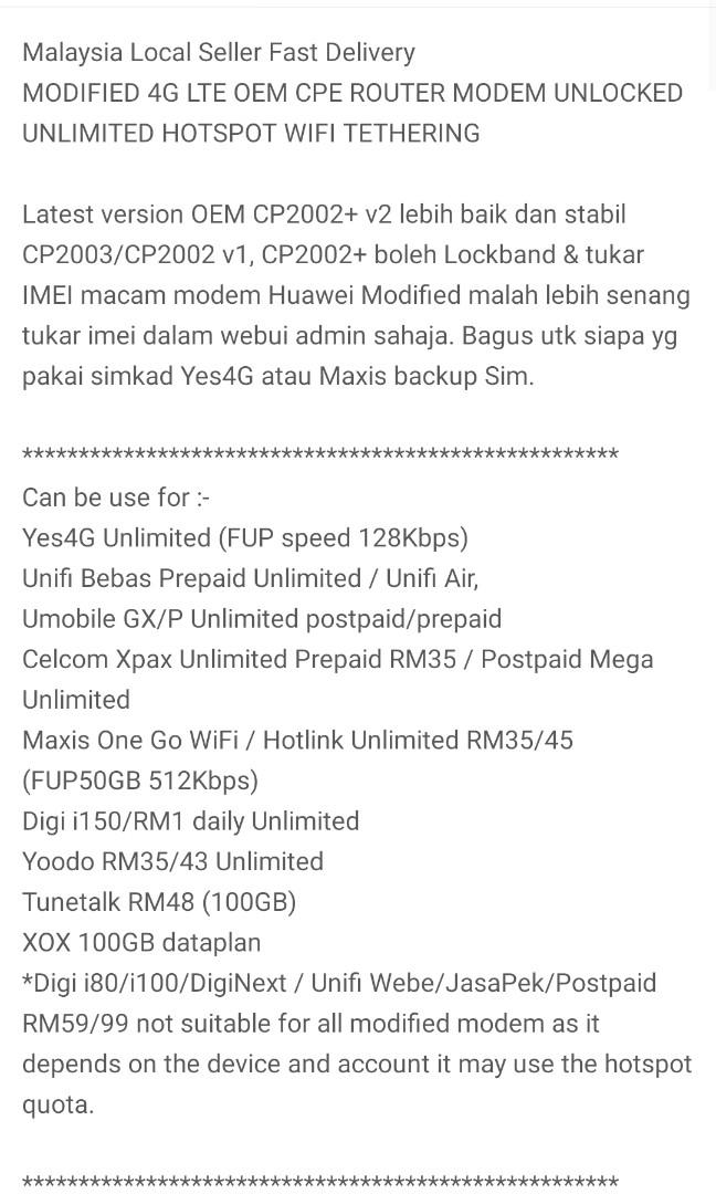 MODEM LTE CPE, Computers & Tech, Parts & Accessories, Networking on