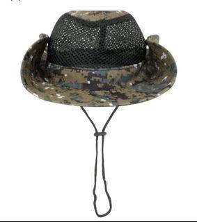 New Imported Digital Camo Ventilated Boonie Hat Wide Brim Western Style Camouflage Mesh Cap Net Sunhat Cowboy Hat Tactical Military Special Forces M16 Glock Colt Beretta Cz ar15 taurus