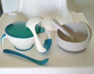 Nuby Bowl with Spoon and Masher/ Hoshi Bowl with Spoon