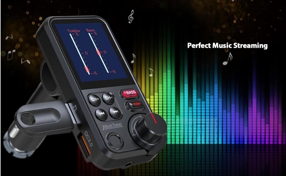 Nulaxy KM30 FM Transmitter Bluetooth Car Adapter Loud