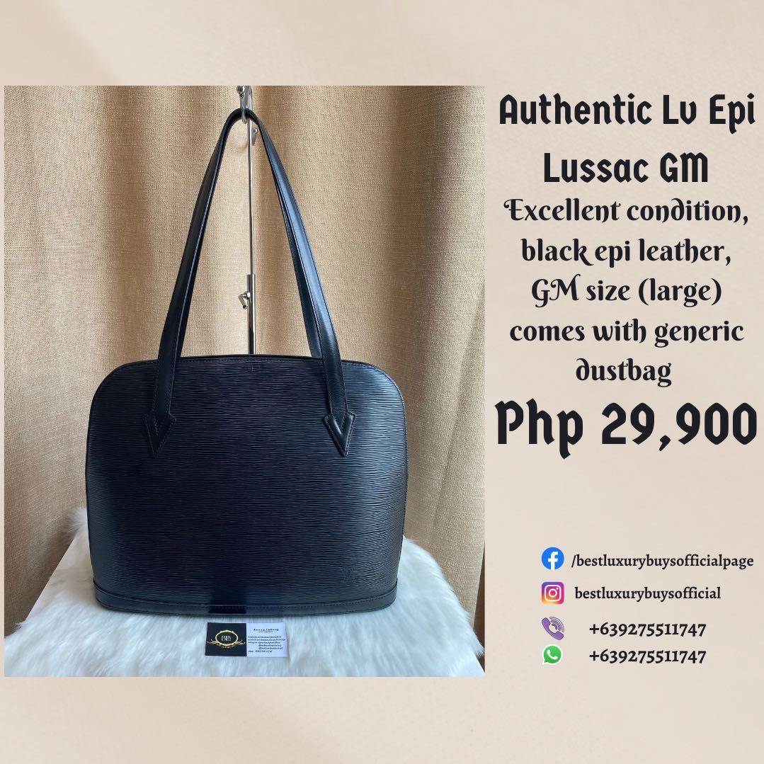 Louis Vuitton, Bags, Louis Vuitton Lussac Black Epi Leather Bag Mint