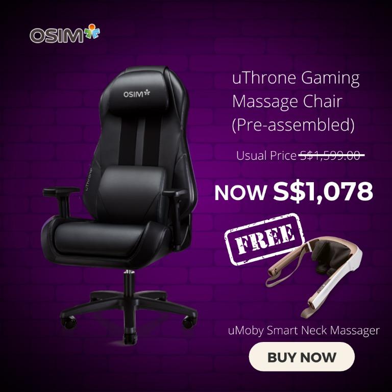 OSIM uThrone Gaming Massage Chair FREE Gift uMoby Smart Neck
