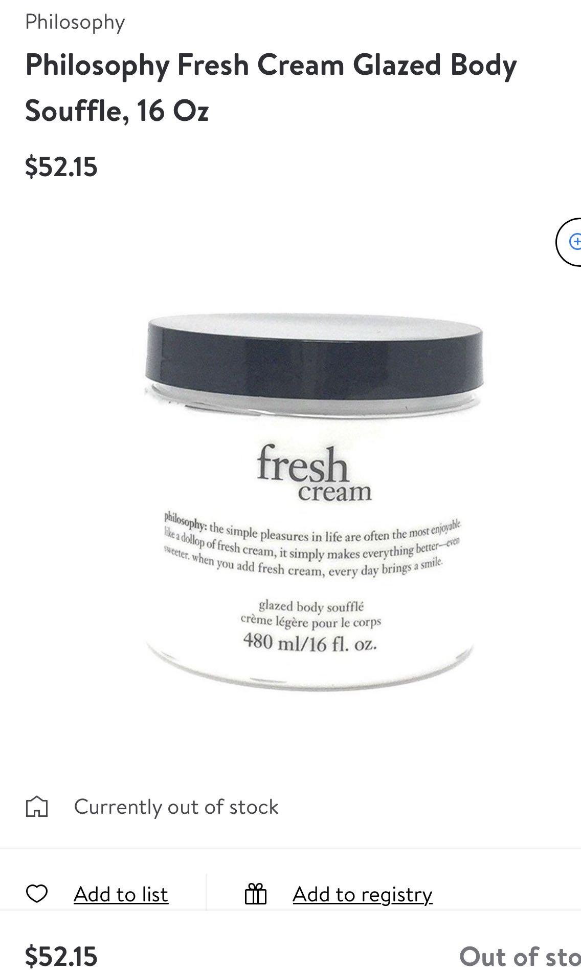 PHILOSOPHY FRESH/HONEY CREAM, Beauty & Personal Care, Bath ...