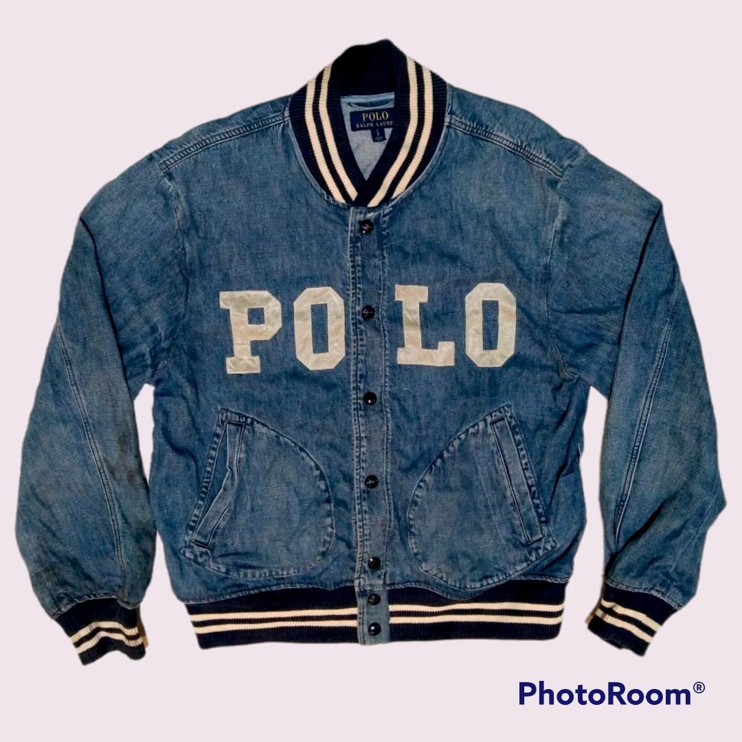 Polo By Ralph Lauren denim jeans varsity jacket, Men's Fashion, Coats,  Jackets and Outerwear on Carousell