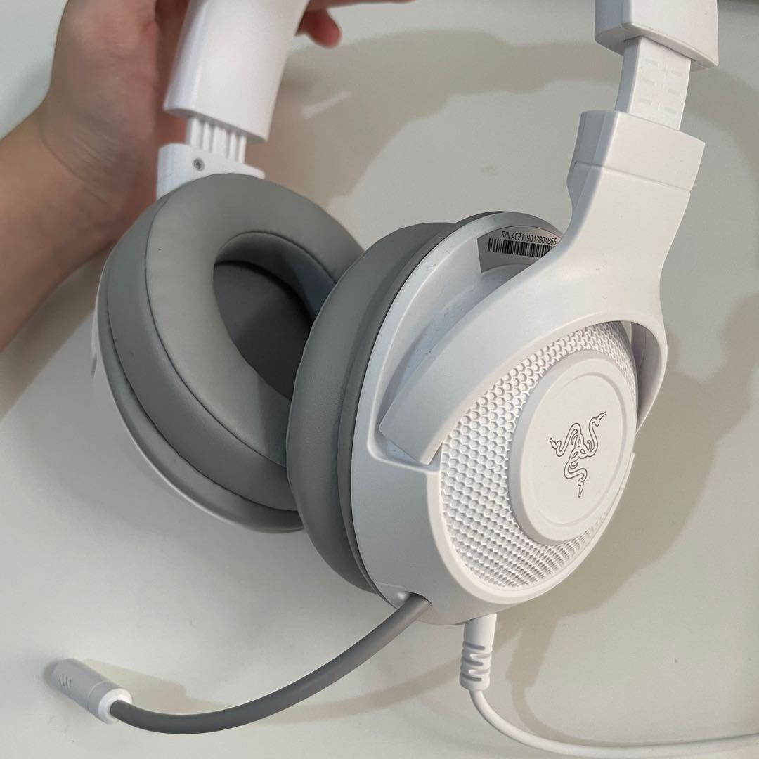 razer kraken x mercury white gaming 