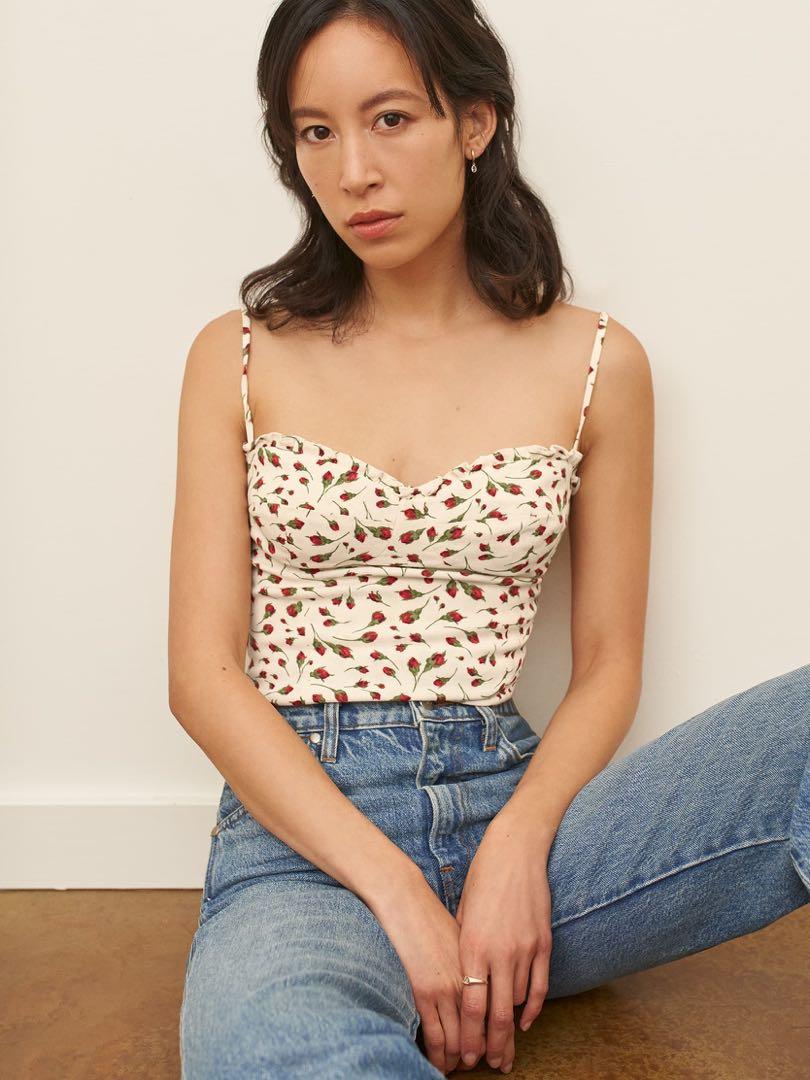 Reformation Finch Top in Rosebuds Women s Fashion Tops Sleeveless on Carousell