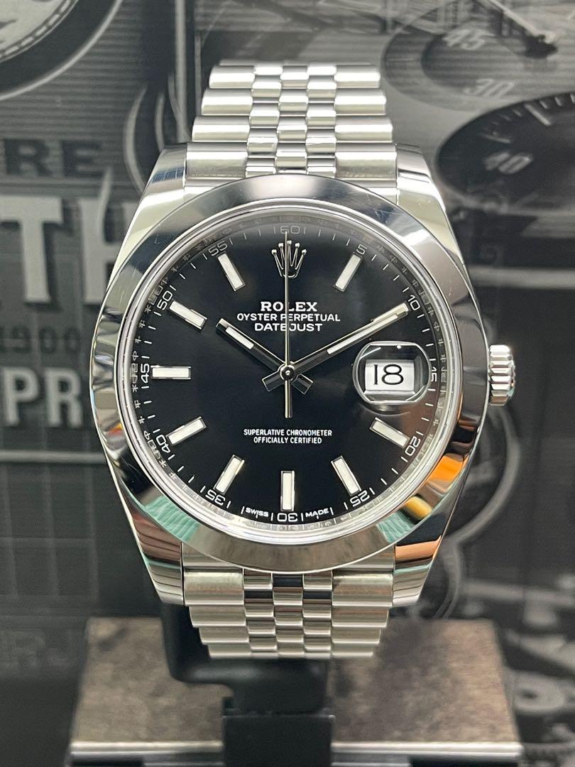 Rolex Datejust 41mm Black Index Dial Preowned Luxury Watches