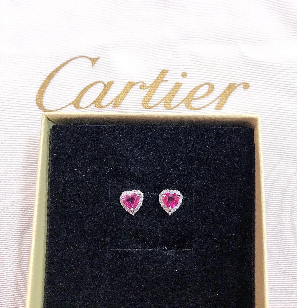 Ruby earrings (Category: Other Accessories) located in Singapore. Submitted by jpluxury (Listing ID 1173543425, Image 1). Description: 18K gold heart shaped Ruby earrings. One is 0.46 carat ruby and the other one is 0.47 carat ruby. Both earrings are surrounded by 0.06 carat of diamonds. Import from Japan..