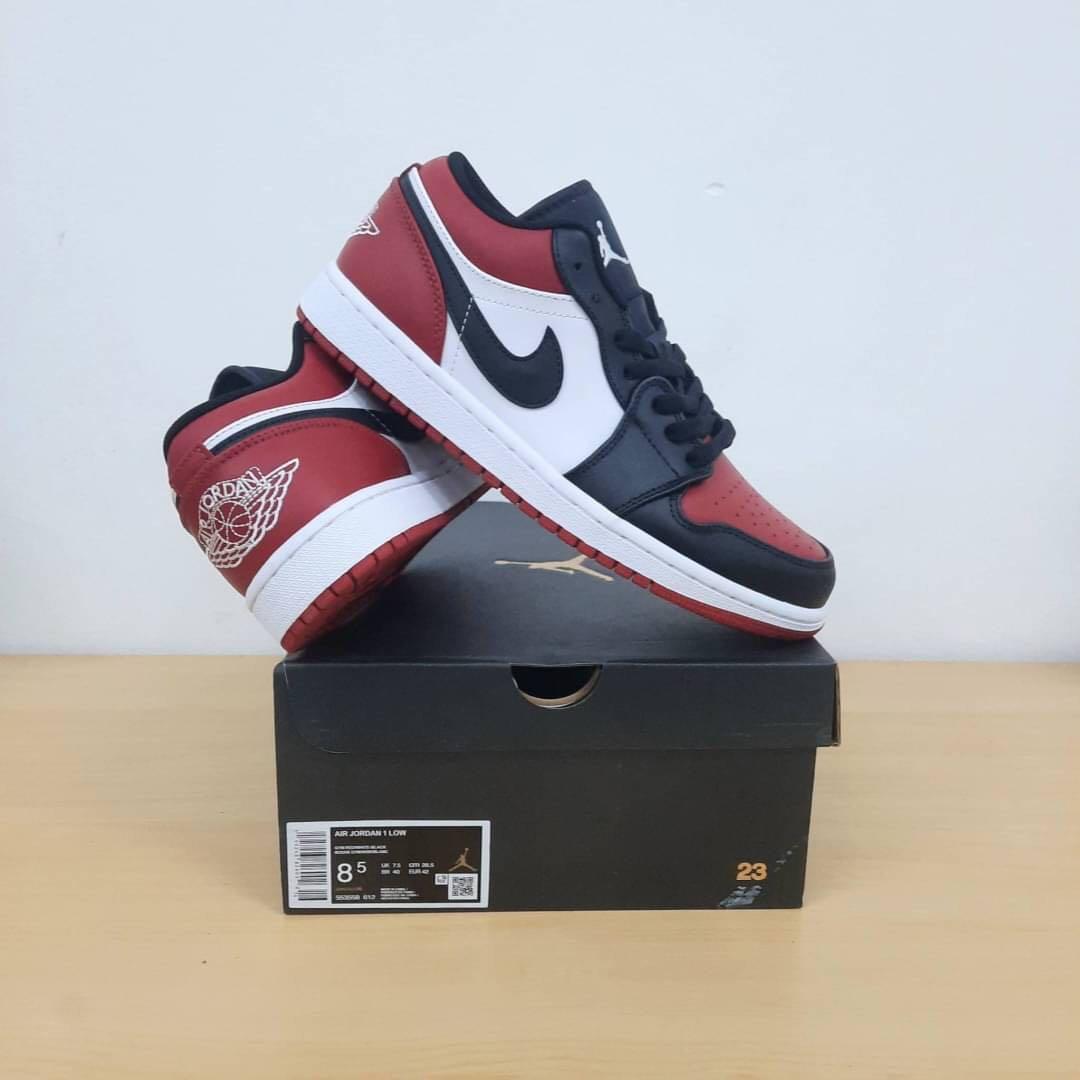 Sepatu Red Black And White Jordan Low Sneakers Nike Jordan 2021