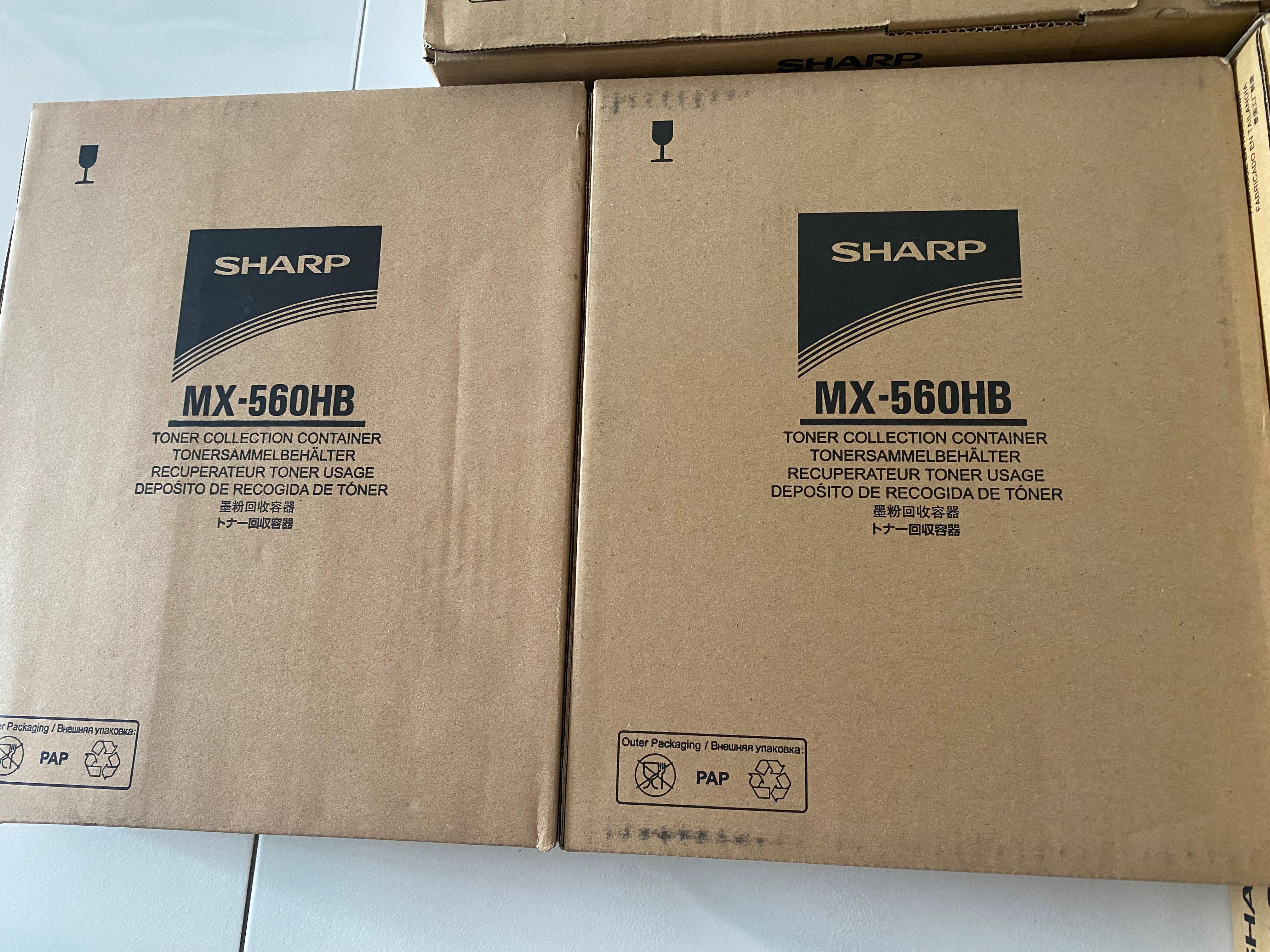 SHARP printer accessories (Category: Printers, Scanners & Copiers) located in Singapore. Submitted by ucantseemebro (Listing ID 1173404220, Image 2). Description: SHARP printing accessories MX-CH30HB Toner Collection Container - $50 per box (Qty left: 4) MX-560AT Toner Cartridge -$50 per box (Qty left: 2) MX-560HB Toner Collection Container -$150 per box (Qty left: 2) Special promotion: Whole set $500 (U.P $600) !! 👍🫰 .