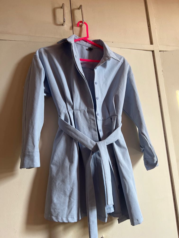 Sky blue blazer, Women's Fashion, Coats, Jackets and Outerwear on Carousell