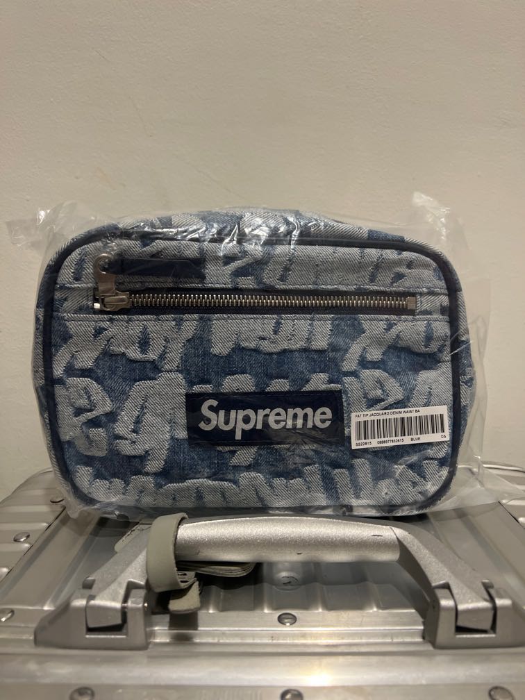 Supreme Fat tip jacquard denim waist, Luxury, Bags  Wallets on Carousell