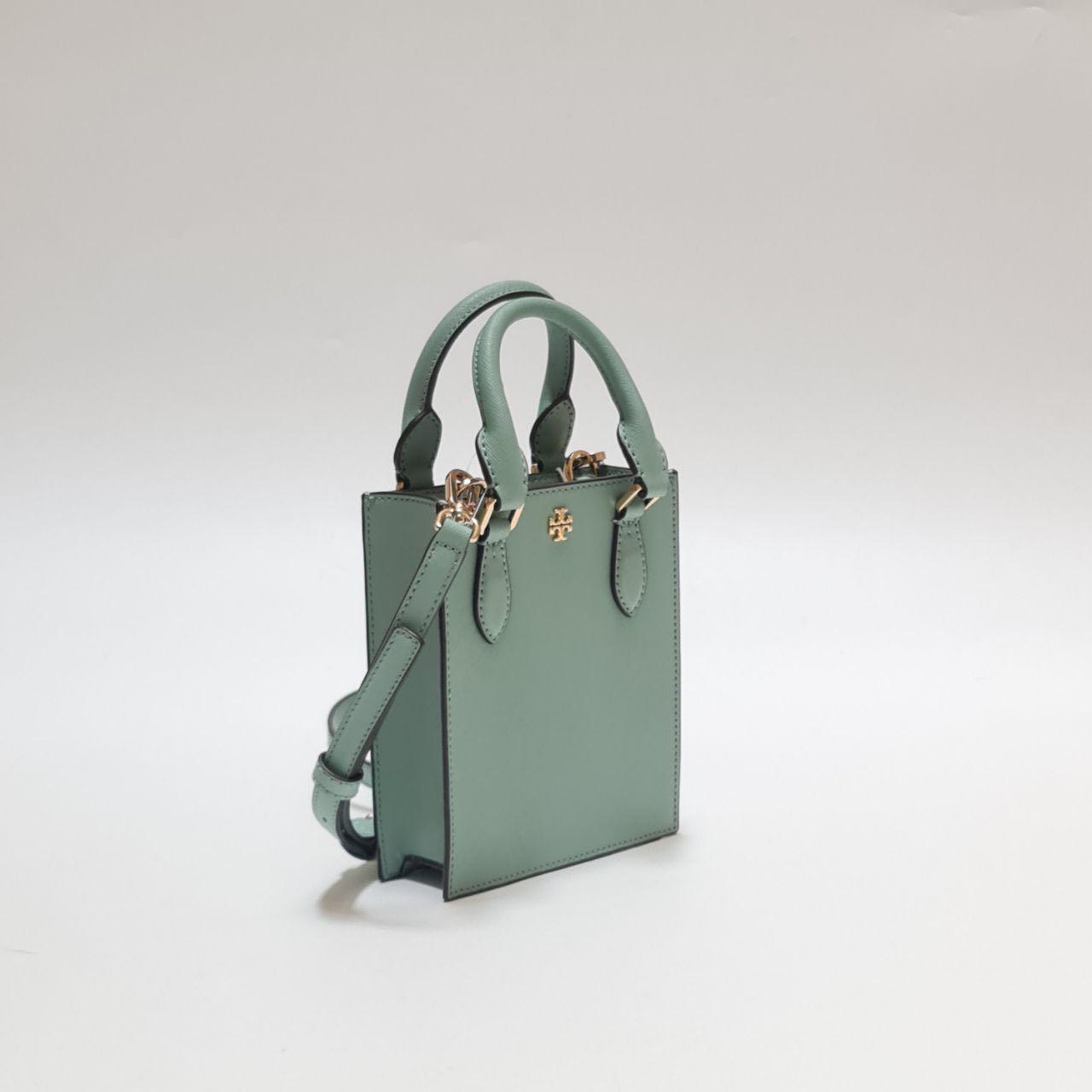 Tb Tory burch emerson mini tote bag sea wind (green) LIKE NEW, Fesyen  Wanita, Tas & Dompet di Carousell