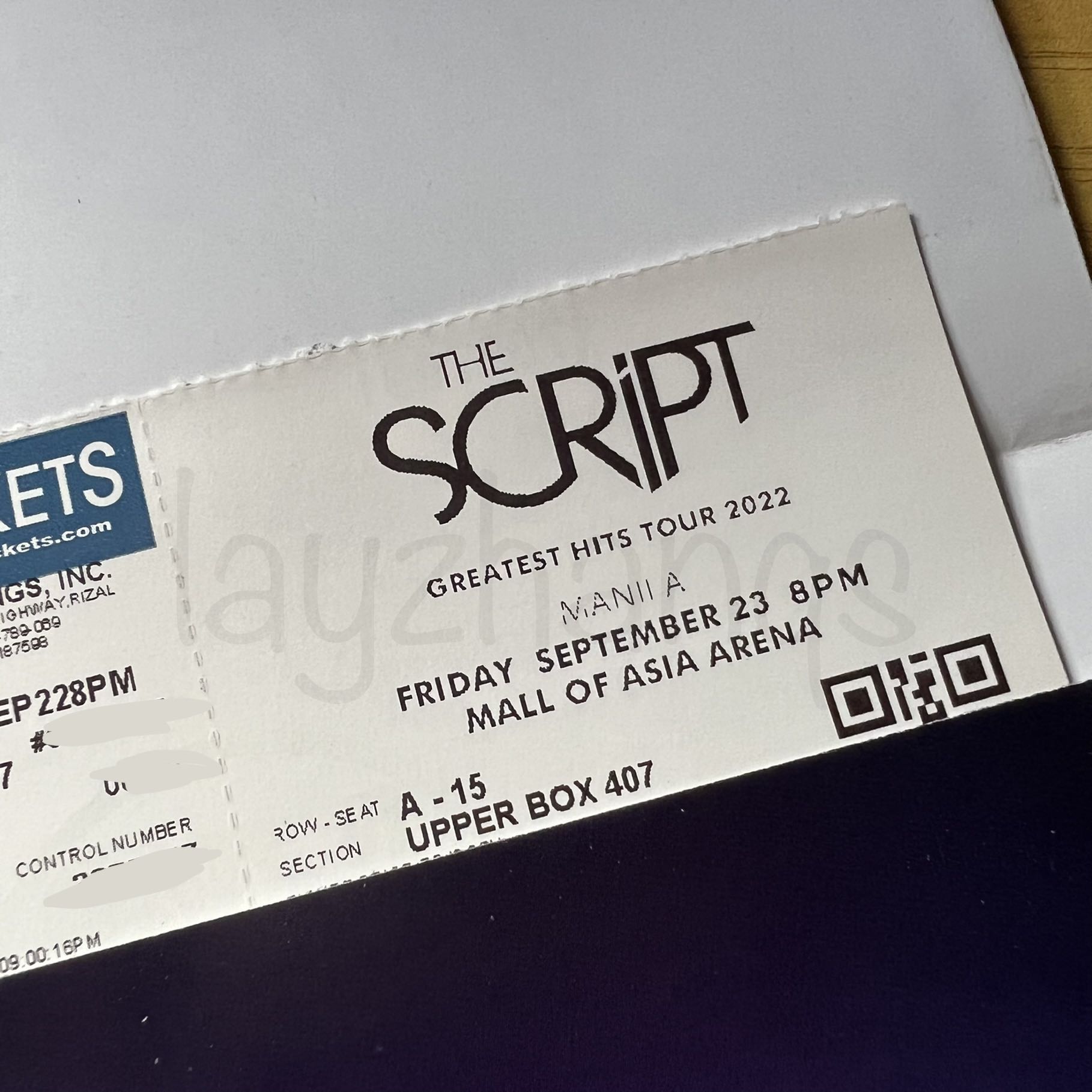 THE SCRIPT GREATEST HITS TOUR IN MANILA UPPER BOX TICKET, Tickets & Vouchers, Event Tickets on