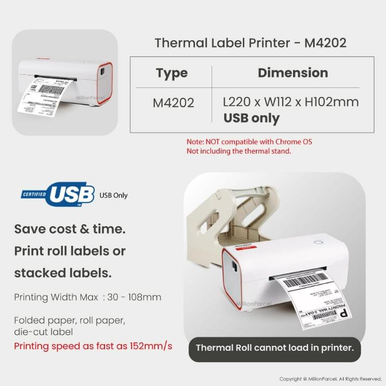 (SoonMark) Thermal Printer 2 type Bluetooth & USB Shipping Label