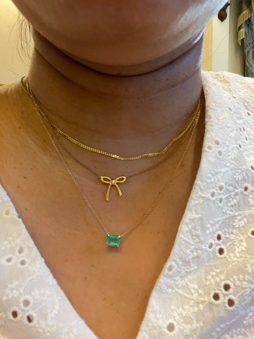 Tiffany gold bow deals necklace