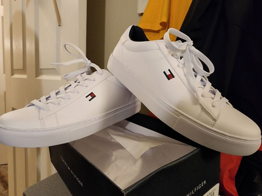 Tommy Hilfiger white sneakers men Men s Fashion Footwear