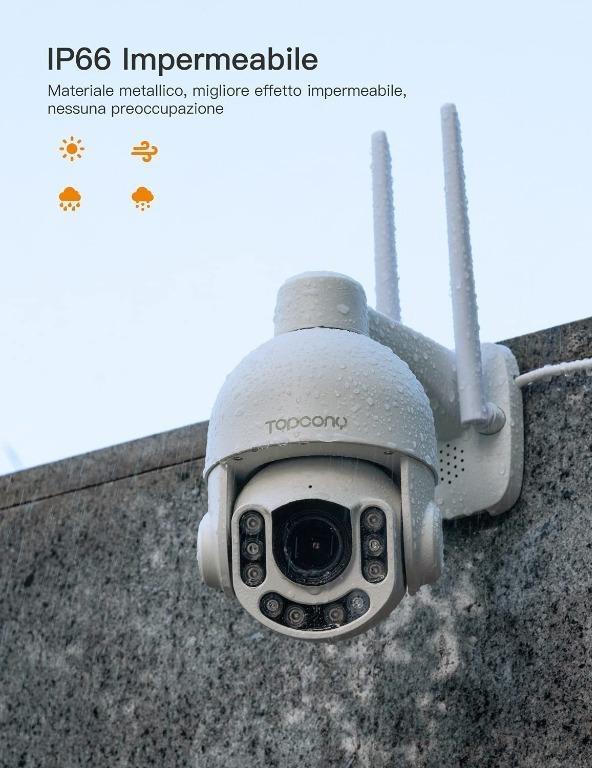TOPCONY TY20 Mini High Speed Dome Camera, Outdoor Wi-Fi Camera, 5MP PTZ ...