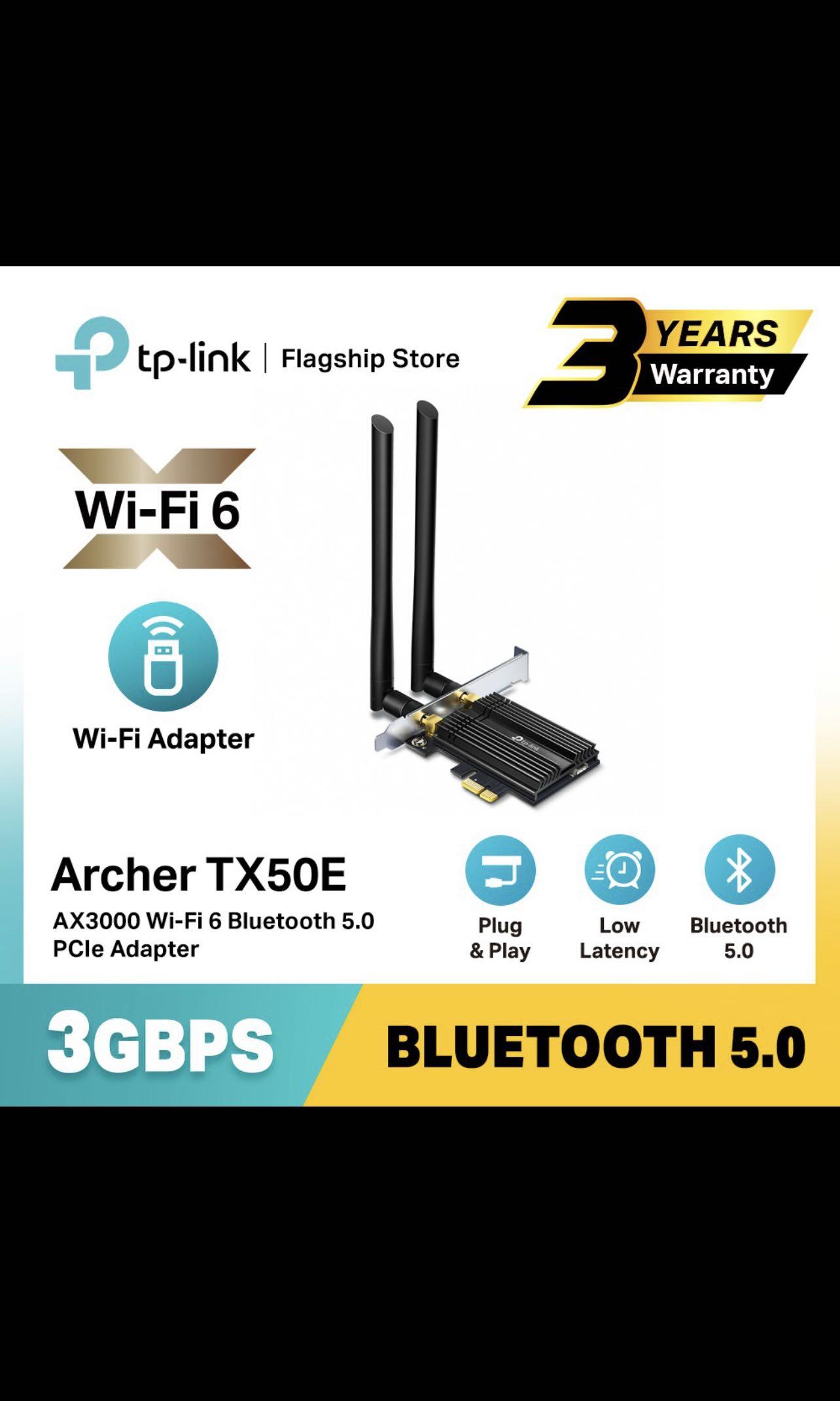 Archer TX50E, AX3000 Wi-Fi 6 Bluetooth 5.0 PCIe Adapter