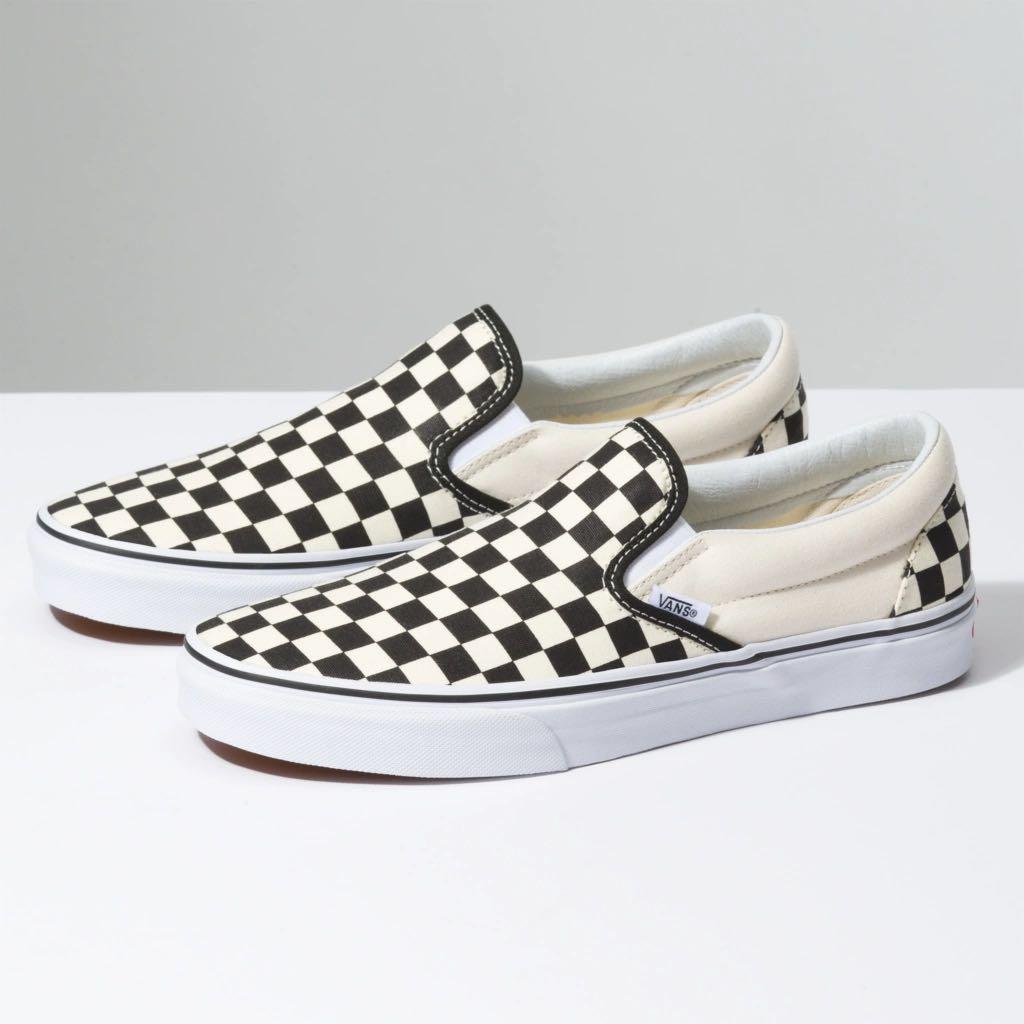 White vans clearance checkered
